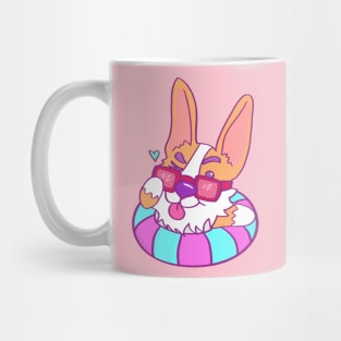 Neon Corgi Summer Fun Mug